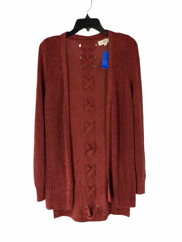 Pinque Size S Red Knit Sweater High Neck Crew Neck V-Neck