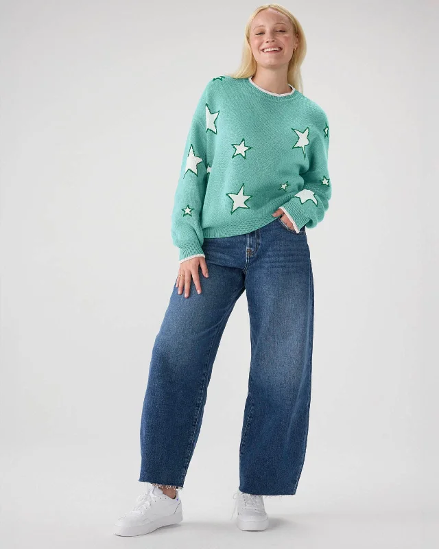 Splendid x Wild One Star Sweater Handmade Hand-knitted Hand-woven
