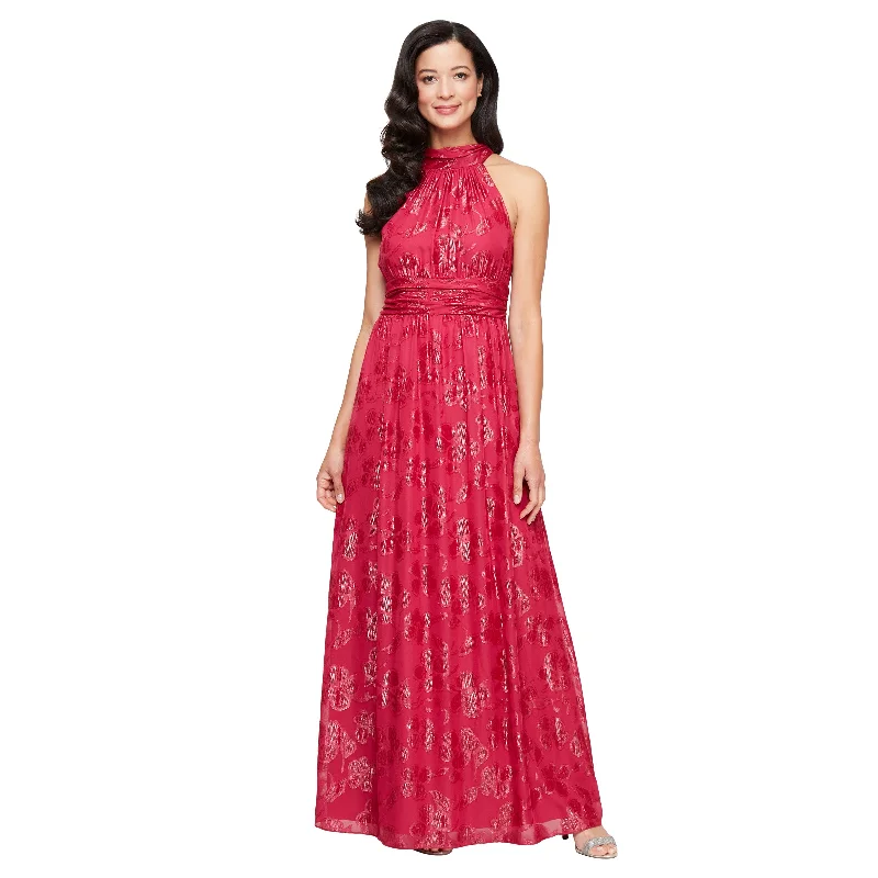 SL Fashions 9174119 Long Ruched Formal Evening Dress