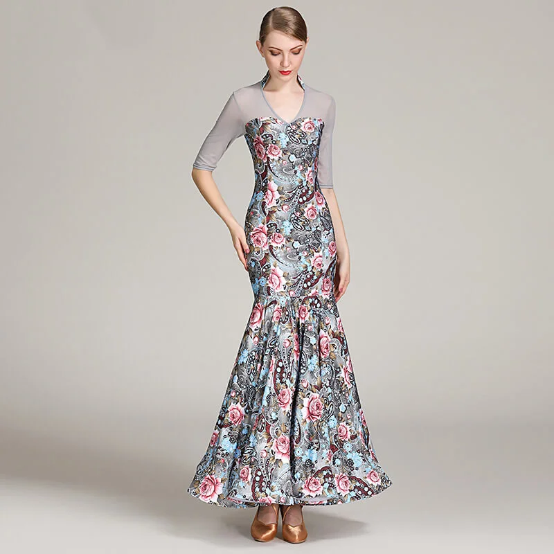 Sweet Flared Ballroom Dress with Ruffles