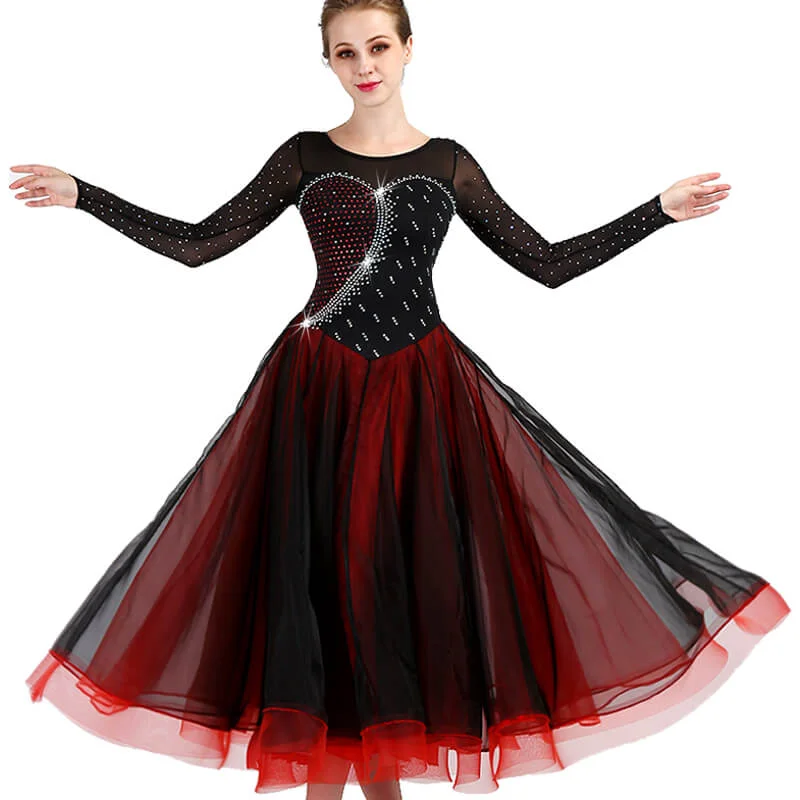A-Line Round Neck Long Sleeve Maix Dress