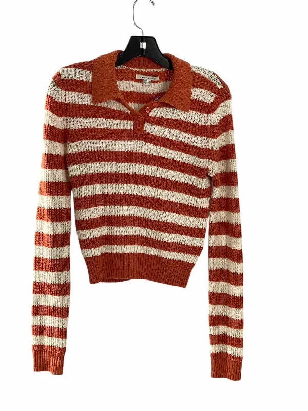 American Eagle Size XS White Orange Striped Sweater Jersey Fabric Tulle Fabric Batik Fabric American Eagle Size XS White Orange Striped Sweater Jersey Fabric Tulle Fabric Batik Fabric