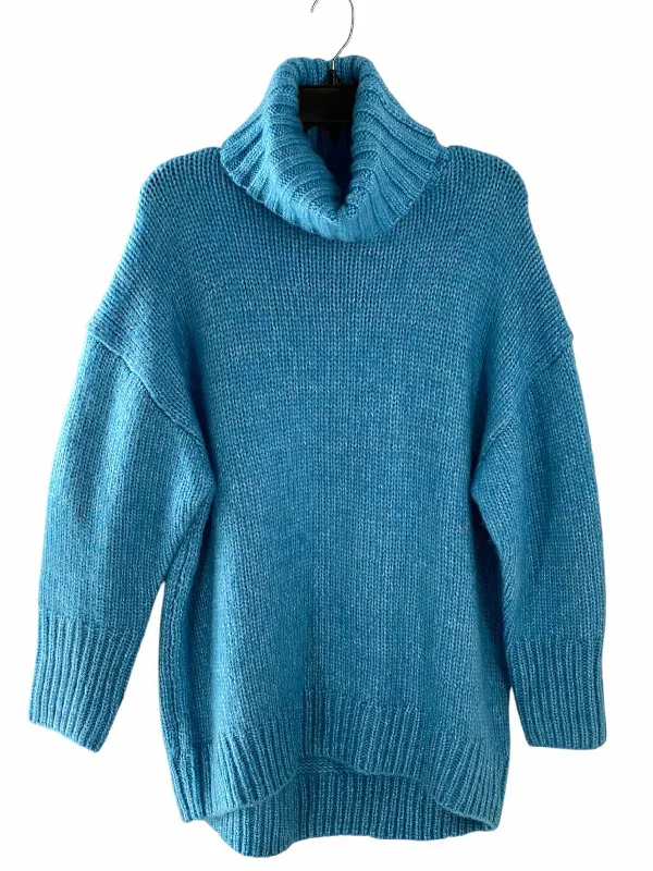 American Eagle Size L Blue Sweater Cashmere Blend Cotton Blend Poly Blend