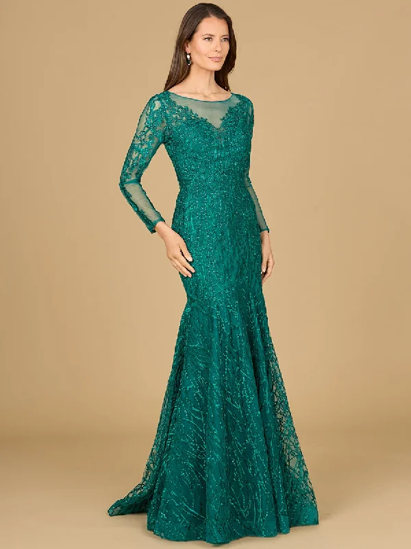Lara Dresses 29131 Mermaid Long Sleeve Formal Lace Evening Dress