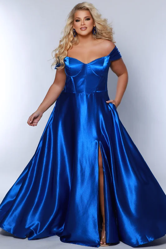 Sydneys Closet TE2424 Prom A Line Long Formal Plus Size Corset Dress