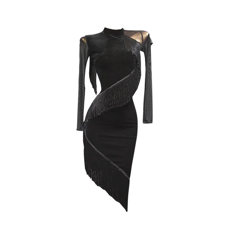 Patchwork Fringe Latin Dance Dress