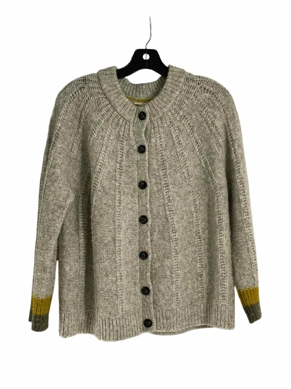 White Stuff Size 14 Gray Yellow Sweater Soft Cozy Warm