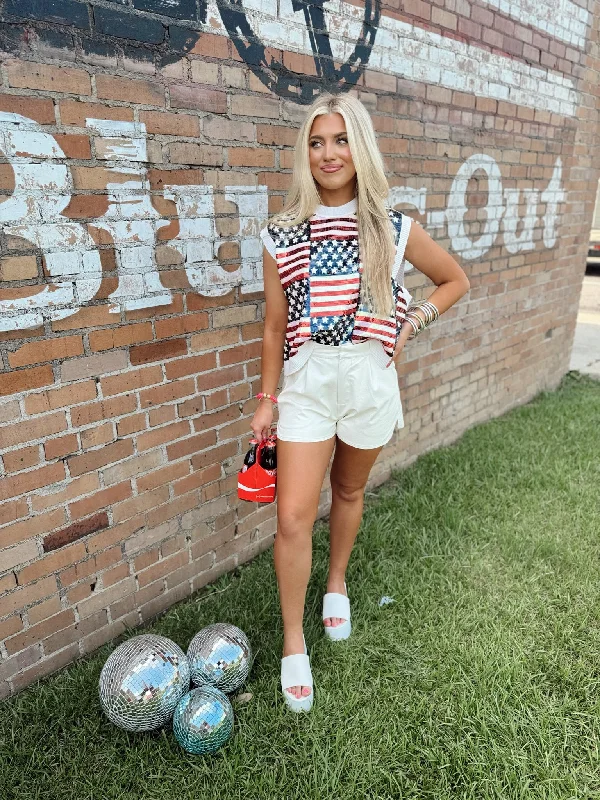 Queen of Sparkles Full Sequin Stars & Stripes Sweater Vest Faux Fur Fabric Real Fur Fabric Shearling Fabric Queen of Sparkles Full Sequin Stars & Stripes Sweater Vest Faux Fur Fabric Real Fur Fabric Shearling Fabric