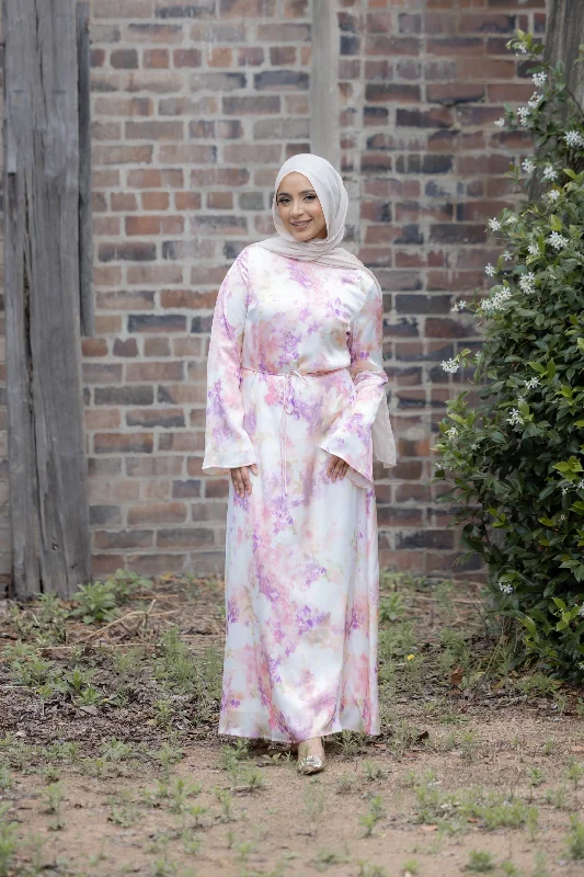 Areem Satin Floral Dress