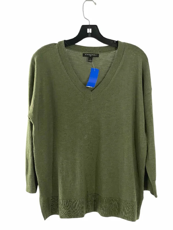 Banana Republic Size L Green Sweater Spandex Rayon Corduroy