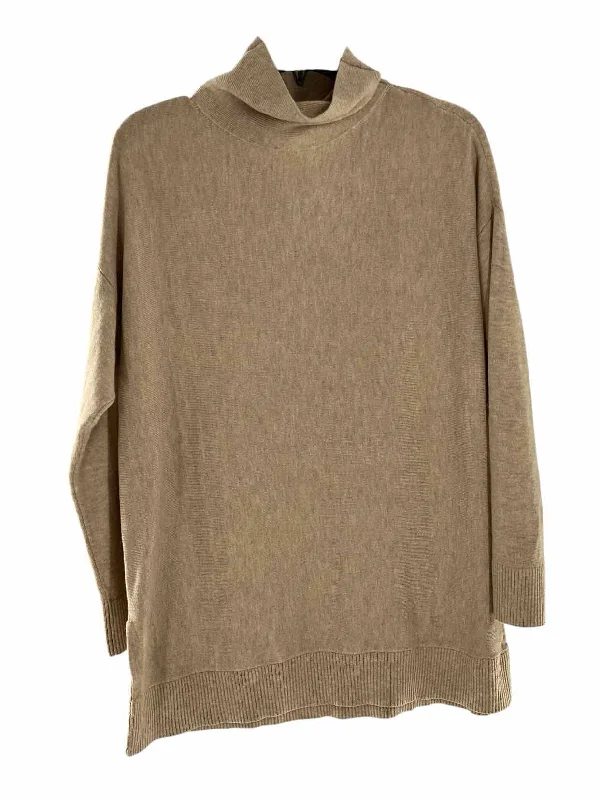 Loft Size LP Tan Sweater Toggled Drawstring Belted