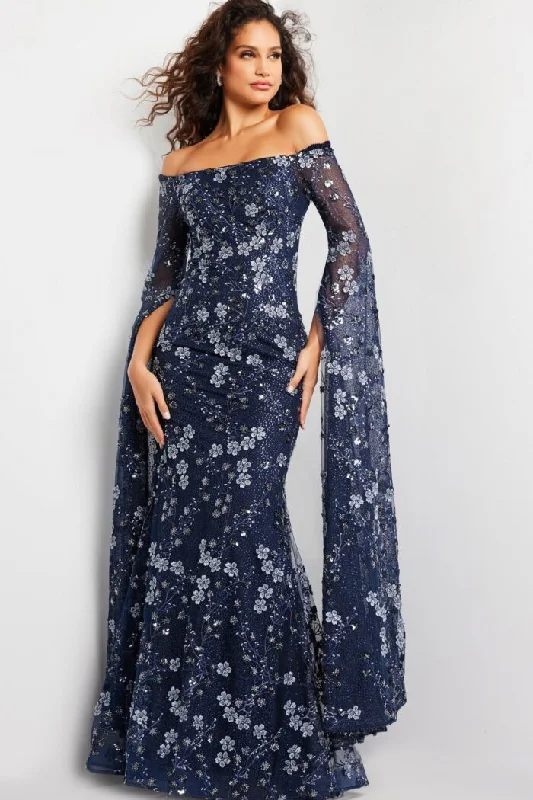 Jovani 26330 Long Floral Formal Printed Sequin Evening Dress