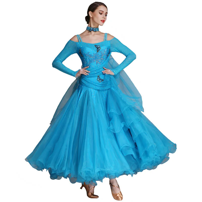 Empire Maxi Ballroom Dress with Embroidery