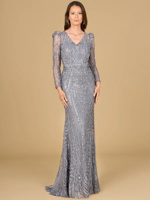 Lara Dresses 29156 Long Puff Sleeve Evening Formal Dress
