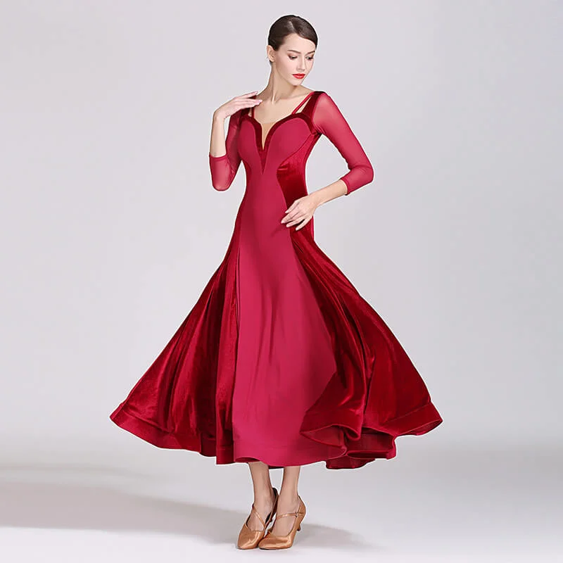 Draped Collarless Sheer Sleeve Dress