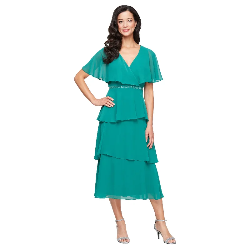 SL Fashions 9170738 Midi Tiered Formal Mother of the Bride Dress