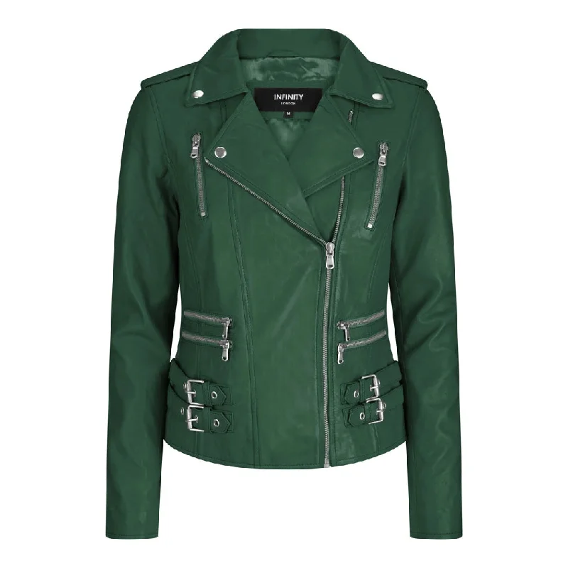 Women's Leather Short Biker Jacket