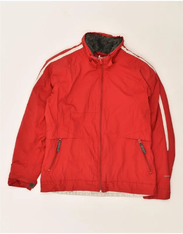 COLUMBIA Womens Windbreaker Jacket UK 14 Medium Red Nylon