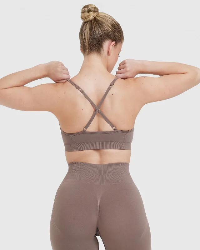 Effortless Strappy Bralette | Washed Cool Brown