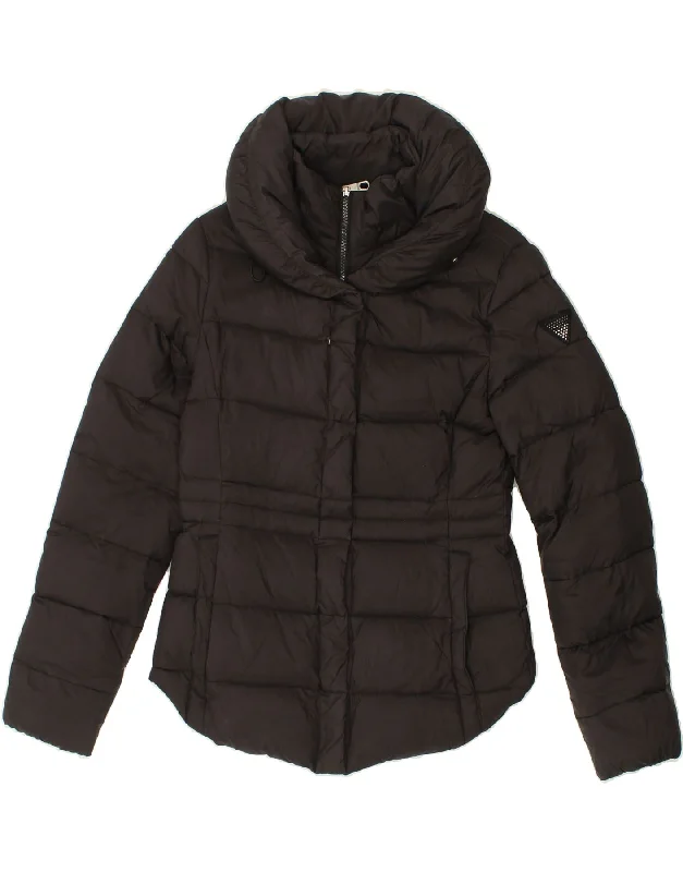 GUESS Womens Padded Jacket UK 10 Small Black Polyester