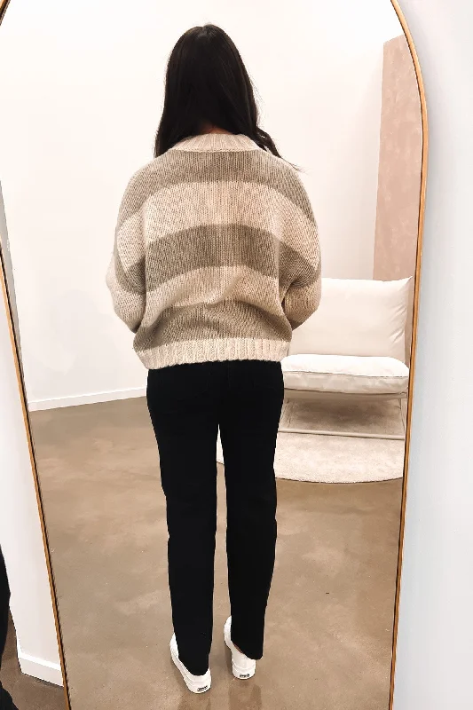 Weekend Knit Stripe Khaki