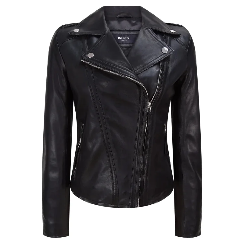 Women's Leather Jacket Classic Biker Black Leather Women's Jacket