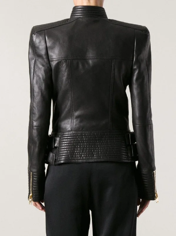 Women's Distinctive Quilted Leather Jacket WJ046