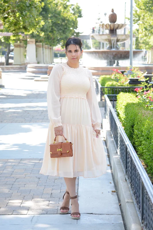 Ada Pale Yellow Smocked Dress