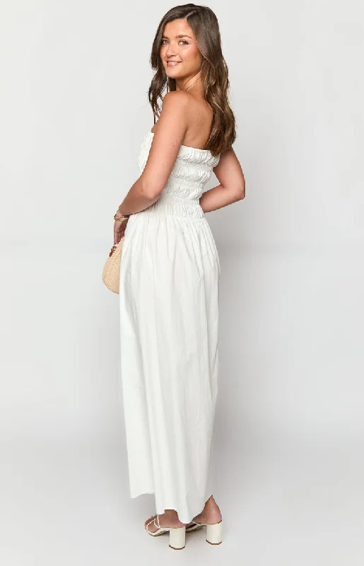 Benetti White Strapless Maxi Dress