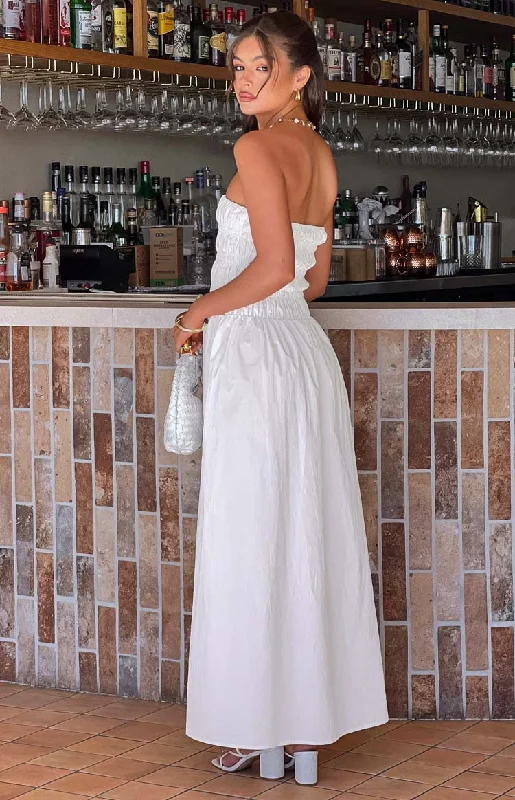 Benetti White Strapless Maxi Dress