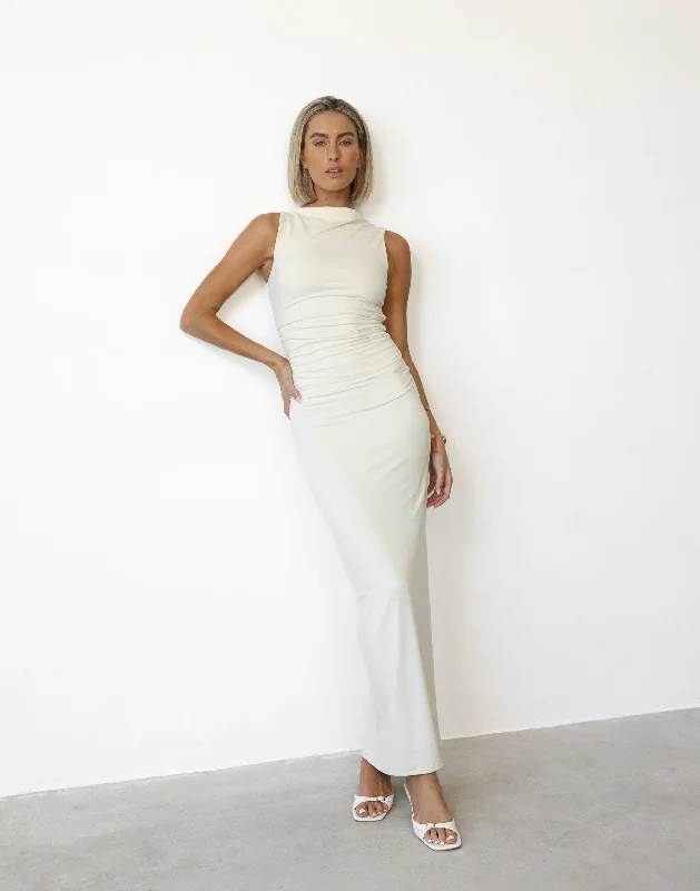 Caprice Maxi Dress (Oat)