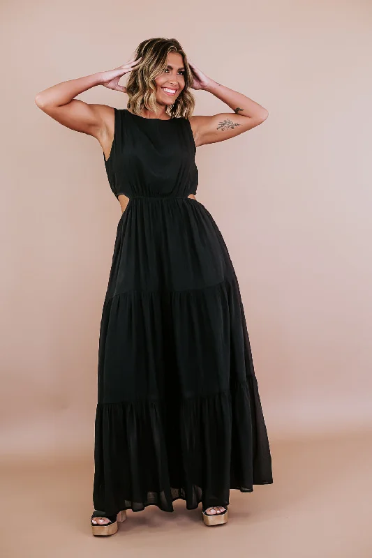 All The Craze Cut Out Maxi, Black