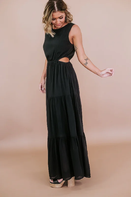 All The Craze Cut Out Maxi, Black