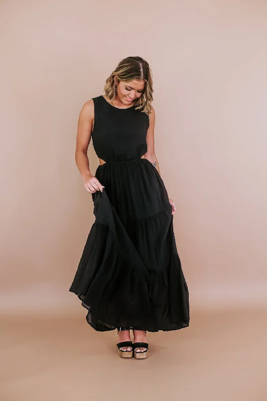 All The Craze Cut Out Maxi, Black