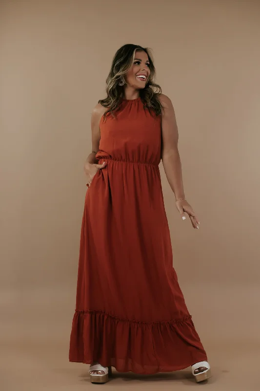 ECB Exclusive: Endless Memories Maxi Dress, Orange