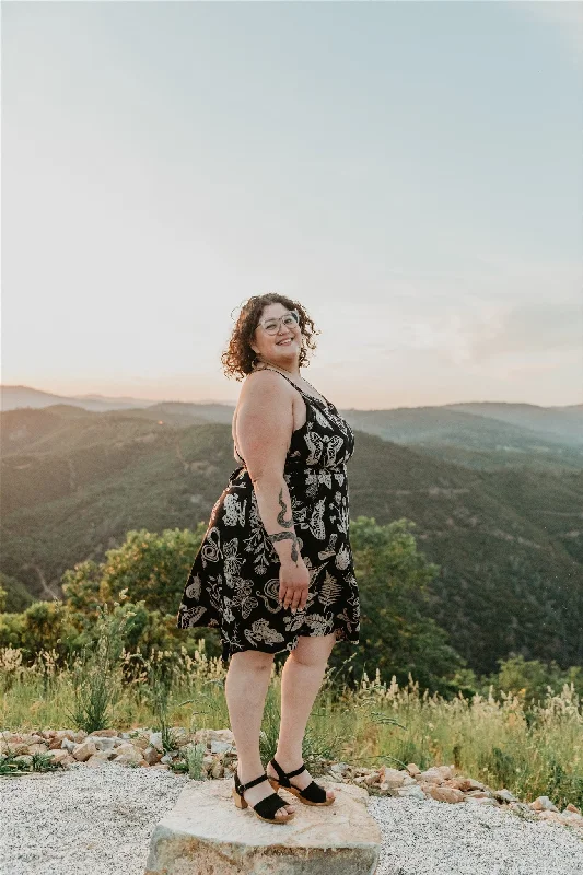 Juniper Dress in Black Woodland Wonder