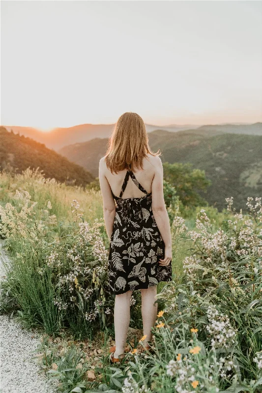 Juniper Dress in Black Woodland Wonder