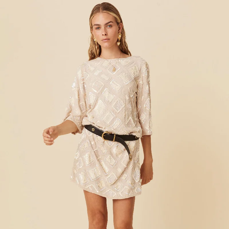 Light of Moon Sequin Tunic Dress