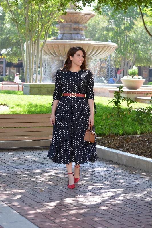 Marbella Black Polkadot Maxi Dress