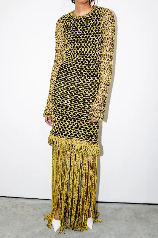 Medusa Macramé Fringe Dress