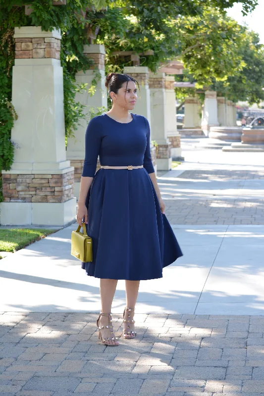 Merida Navy Midi Dress