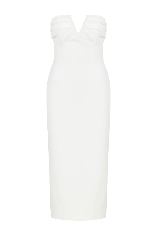 Miora Crepe Midi Dress in Vanilla Ice