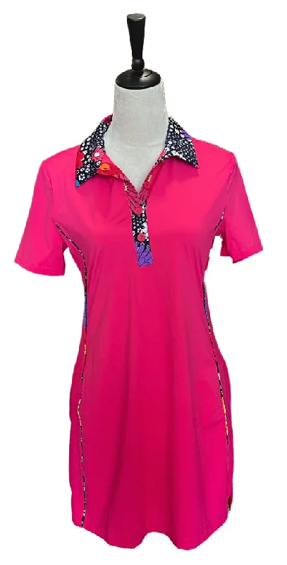 New Kinona Pink Button & Run Short sleeve Dress Size S