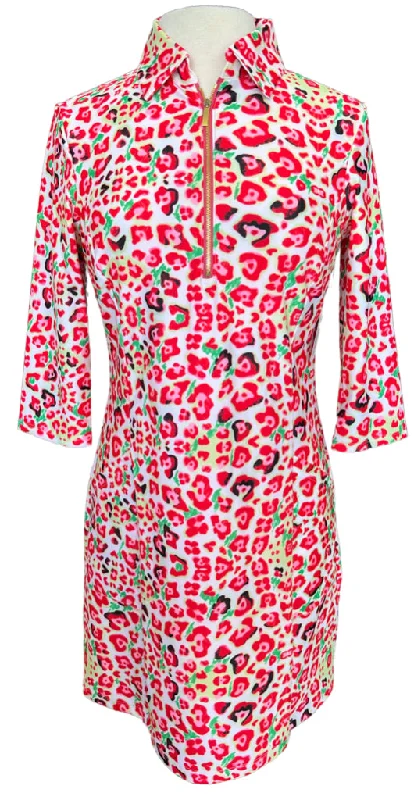 New Spitfire Petite Pink Leopard Nancy Dress 3/4 Sleeve Petite