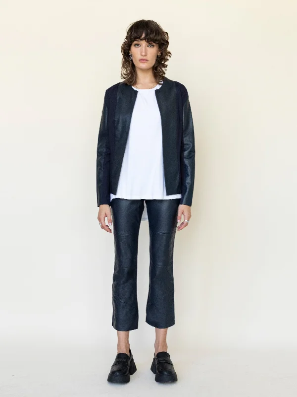 Bootcut Leather Front Paneled Pants