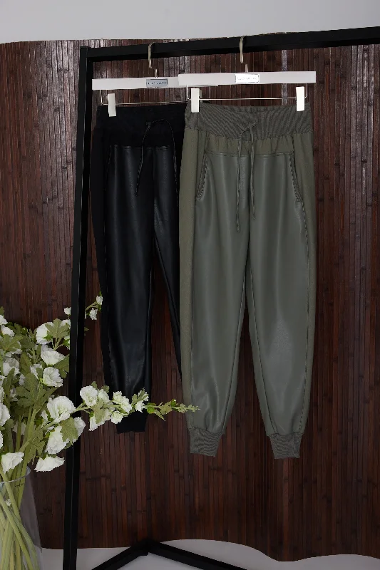 JOEY Pants Vegan Leather Black