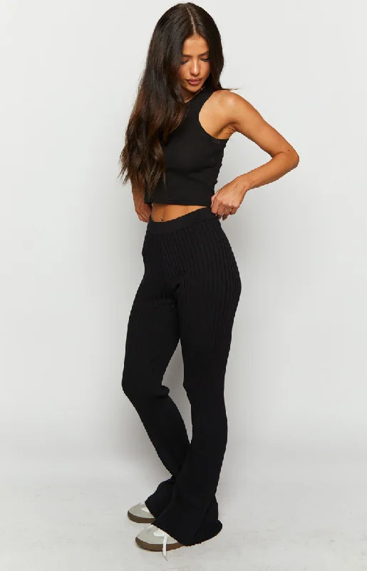 Midnight City Black Knit Pants