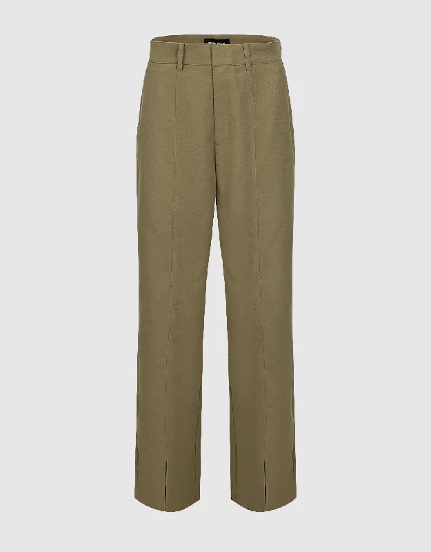 Split Hem Straight Pants