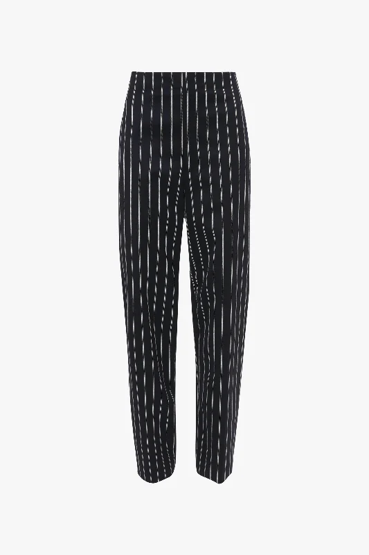 Tapered Leg Trouser In Midnight-White