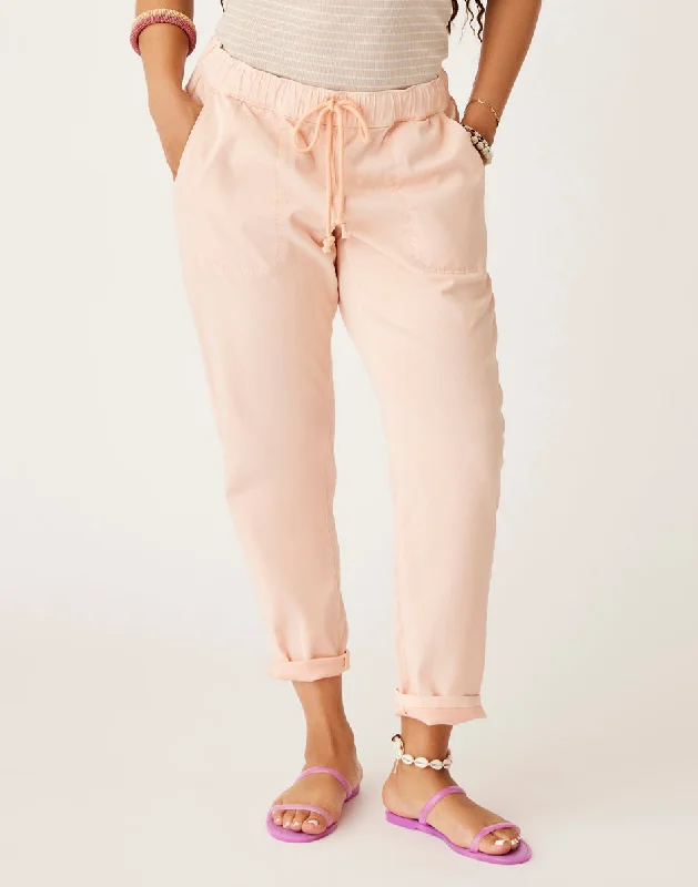 Zoe Twill Pant: Peach